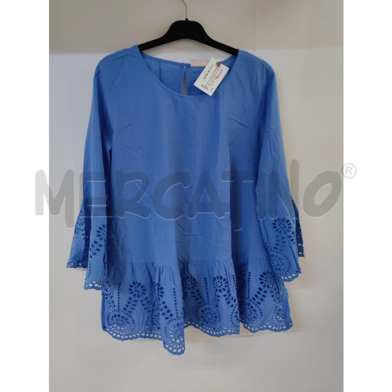 MAGLIA DONNA ONLY CARMAKOMA AZZURRO RICAMO | Mercatino dell'Usato Acerra 1