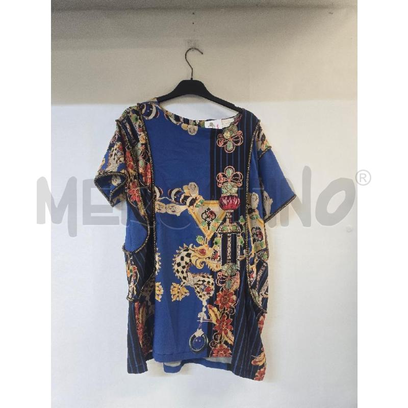 MAGLIA DONNA ROBERTA BIAGI DISEGNI BLU DORATO | Mercatino dell'Usato Acerra 1