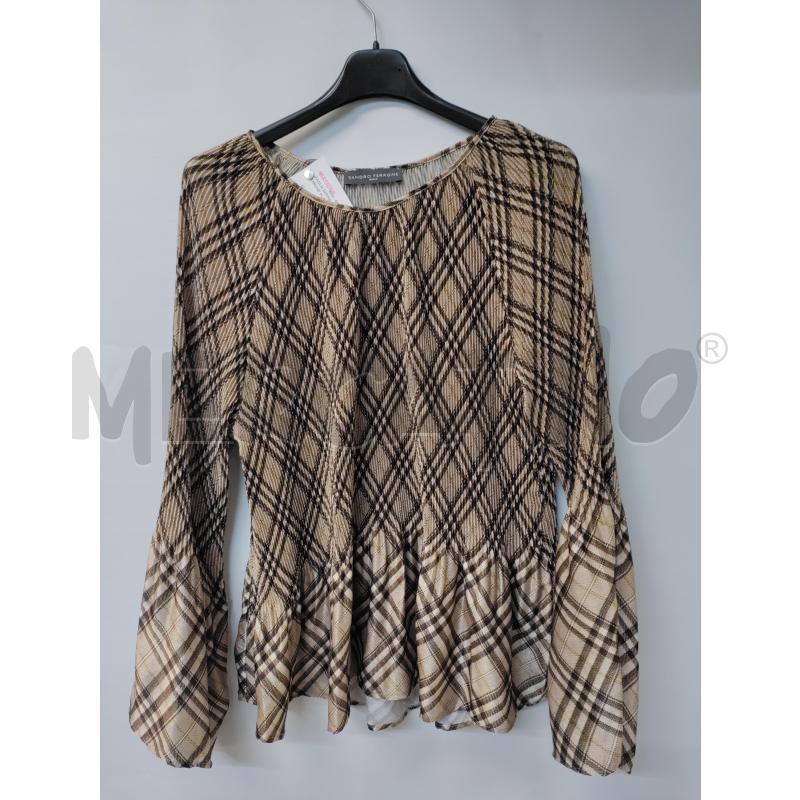 MAGLIA DONNA SANDRO FERRONE PLISSETTATO BEIGE | Mercatino dell'Usato Acerra 1