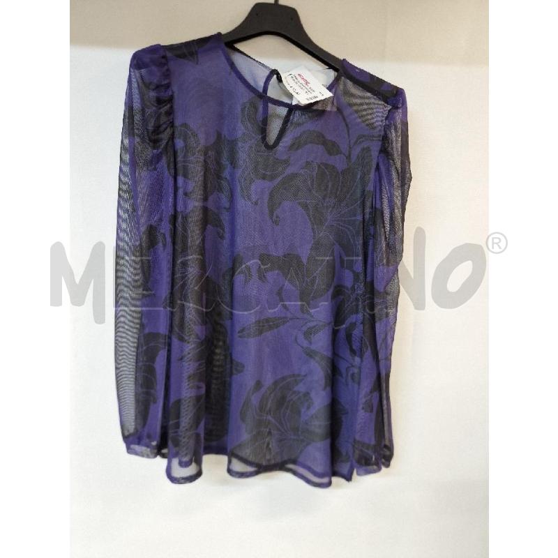 MAGLIA DONNA VIOLA NERO FIORI CAMOMILLA | Mercatino dell'Usato Acerra 1