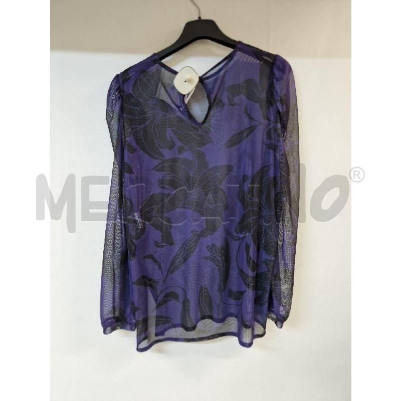 MAGLIA DONNA VIOLA NERO FIORI CAMOMILLA | Mercatino dell'Usato Acerra 2