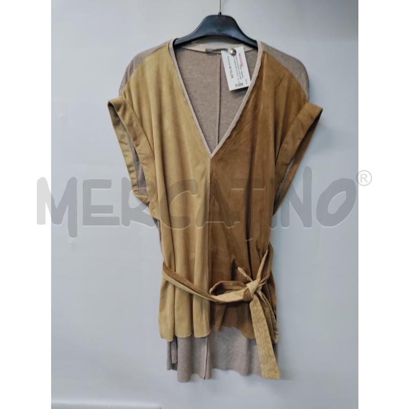 MAGLIA DONNA ZARA BEIGE MARRONE SCAMOSCIATO | Mercatino dell'Usato Acerra 1