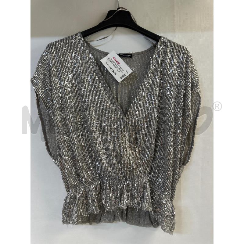 MAGLIA DONNA ZARA PAILLETES GRIGIO | Mercatino dell'Usato Acerra 1