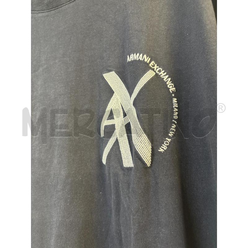 MAGLIA UOMO ARMANI EXCHANGE BLU RICAMO BIANCO | Mercatino dell'Usato Acerra 2