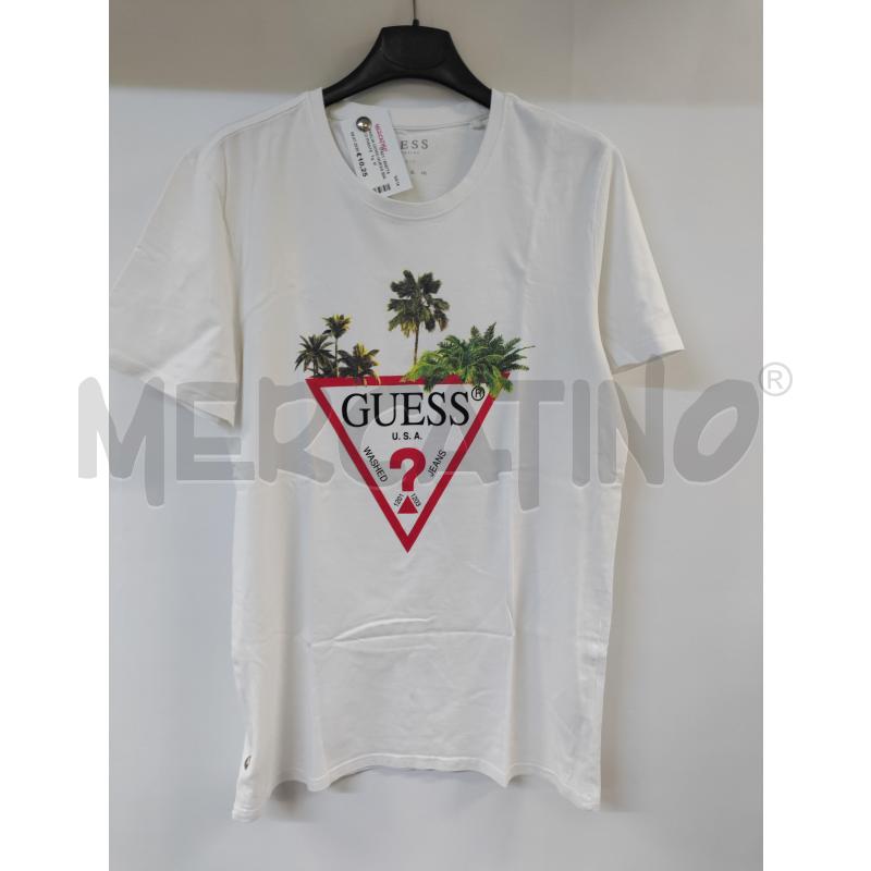 MAGLIA UOMO GUESS BIANCO PIANTE | Mercatino dell'Usato Acerra 1