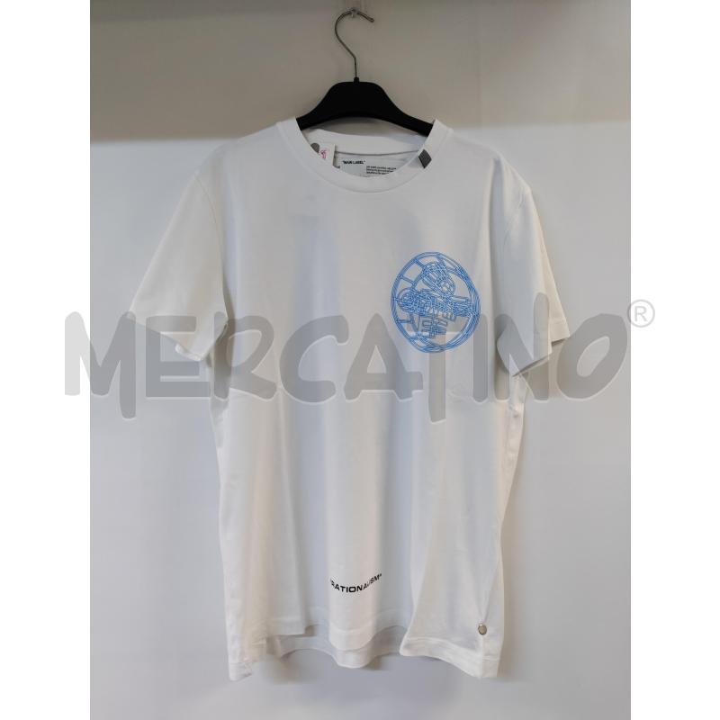 MAGLIA UOMO OFF WHITE BIANCO DISEGNO BLU | Mercatino dell'Usato Acerra 1