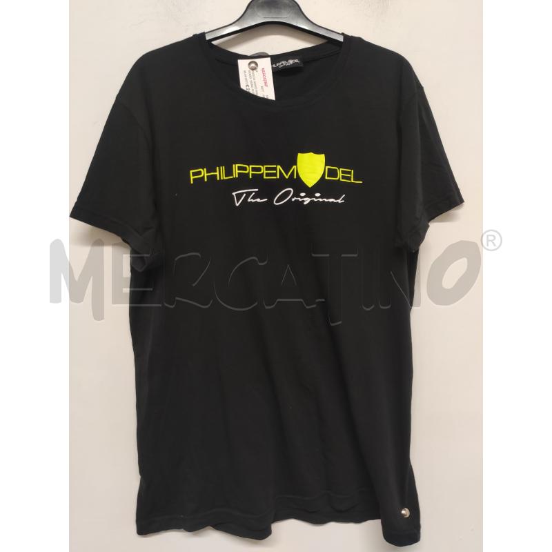 MAGLIA UOMO PHILIPPE MODEL NERO SCRITTA VERDE | Mercatino dell'Usato Acerra