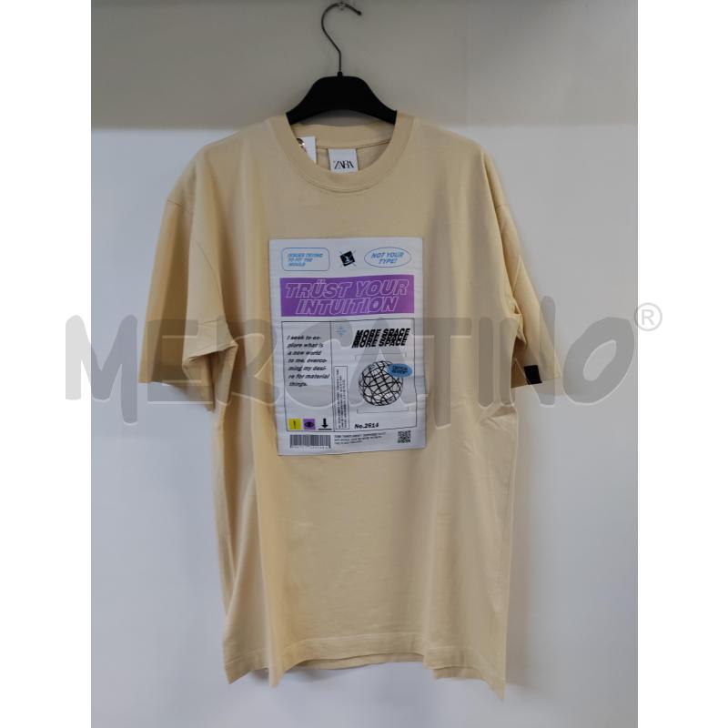 MAGLIA UOMO ZARA BEIGE DISEGNO BIANCO | Mercatino dell'Usato Acerra 1