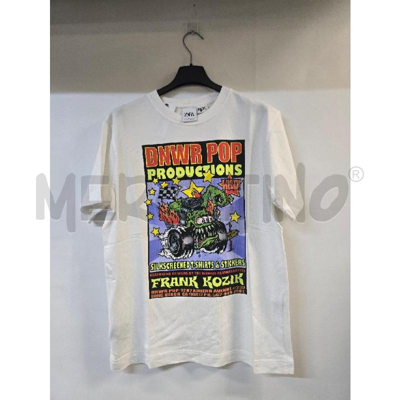 MAGLIA UOMO ZARA  KOZIK BIANCO CON DISEGNO | Mercatino dell'Usato Acerra 1