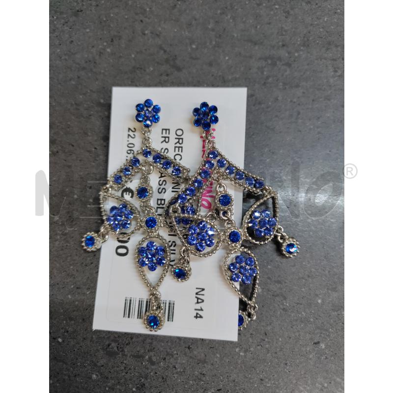 ORECCHINI SODINI SILVER STRASS BLU | Mercatino dell'Usato Acerra 1
