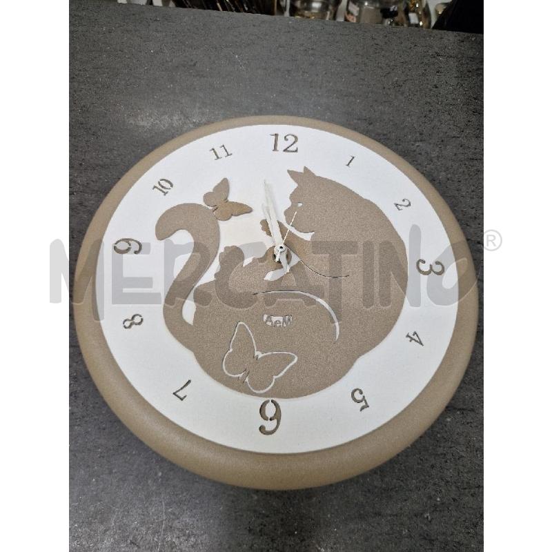OROLOGIO BIANCO BEIGE FIGURA GATTINO | Mercatino dell'Usato Acerra 1