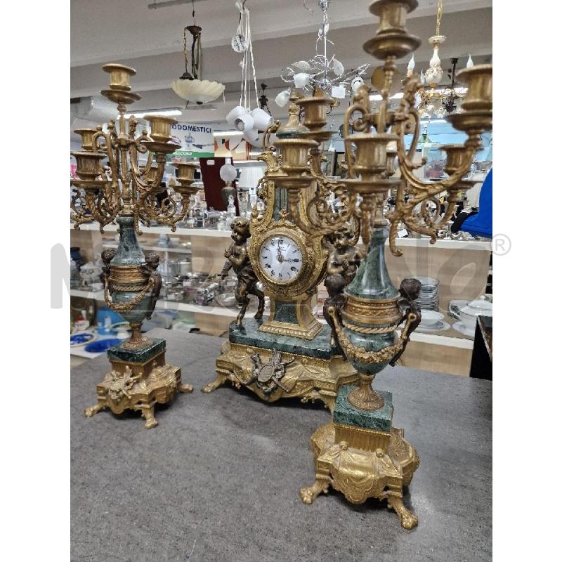 OROLOGIO CANDELABRI VERDE DORATO | Mercatino dell'Usato Acerra 1
