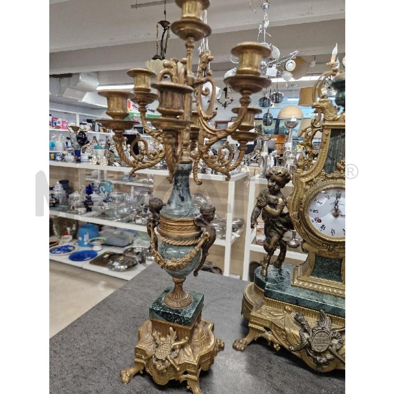 OROLOGIO CANDELABRI VERDE DORATO | Mercatino dell'Usato Acerra 3