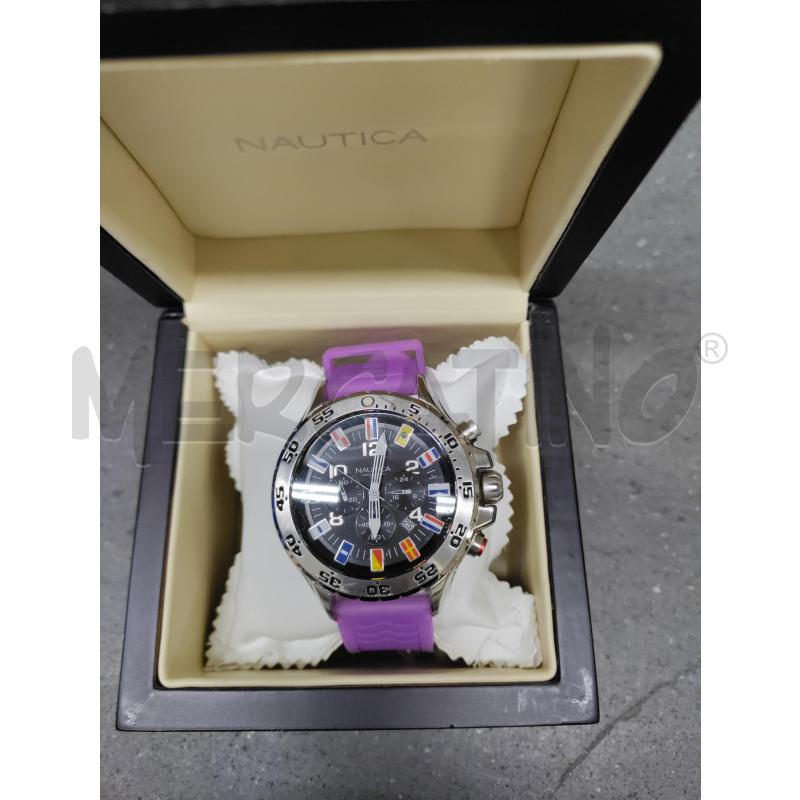 OROLOGIO DA POLSO NAUTICA DOPPIO CINTURINO VIOLA ACCIAIO  | Mercatino dell'Usato Acerra 1