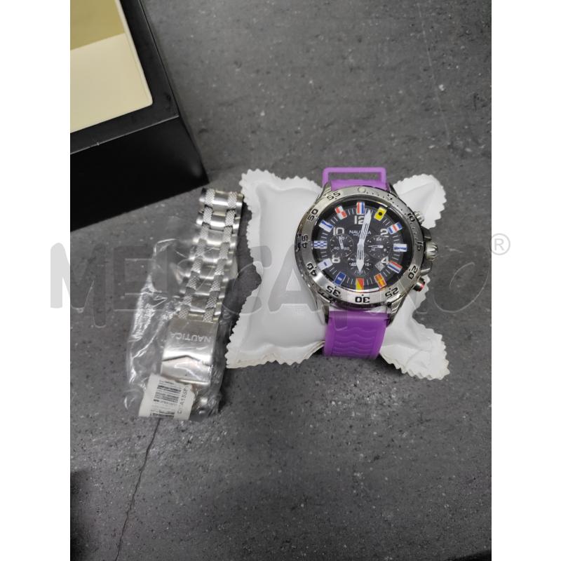 OROLOGIO DA POLSO NAUTICA DOPPIO CINTURINO VIOLA ACCIAIO  | Mercatino dell'Usato Acerra 2