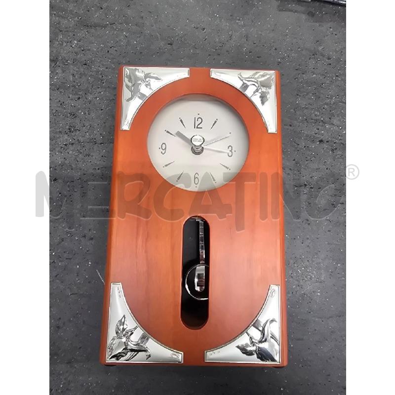 OROLOGIO DA TAVOLO LEGNO SILVER DECORO | Mercatino dell'Usato Acerra 1