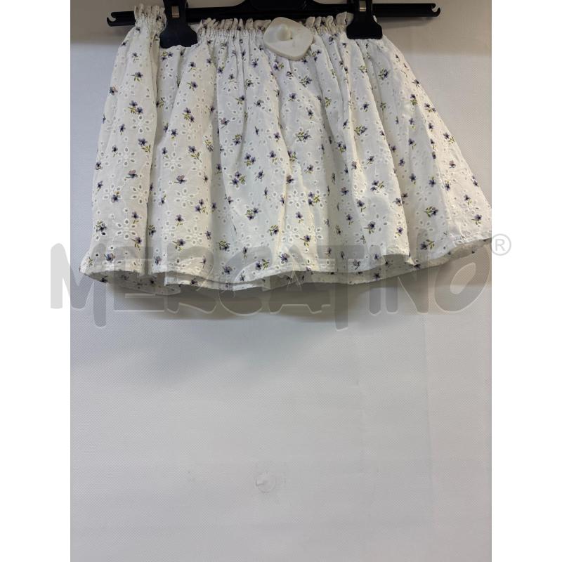 PANTALONCINO GONNA BAMBINA ZARA BIANCO FIORI VIOLA  | Mercatino dell'Usato Acerra 2