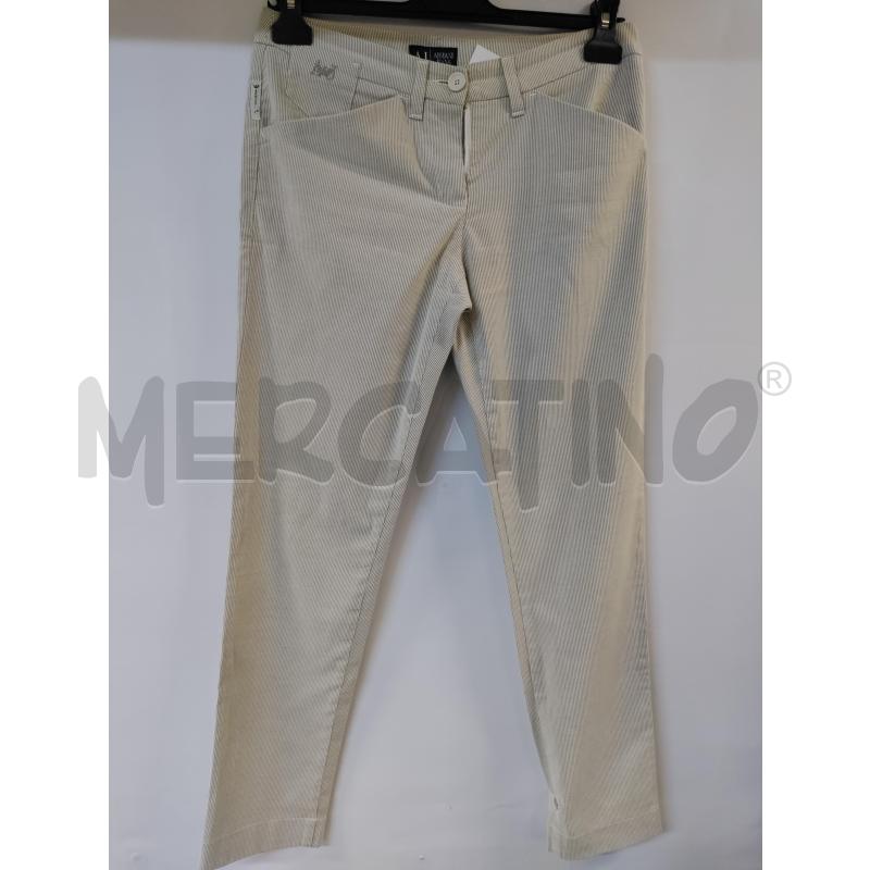 PANTALONE DONNA ARMANI JEANS BEIGE RIGATO | Mercatino dell'Usato Acerra 1