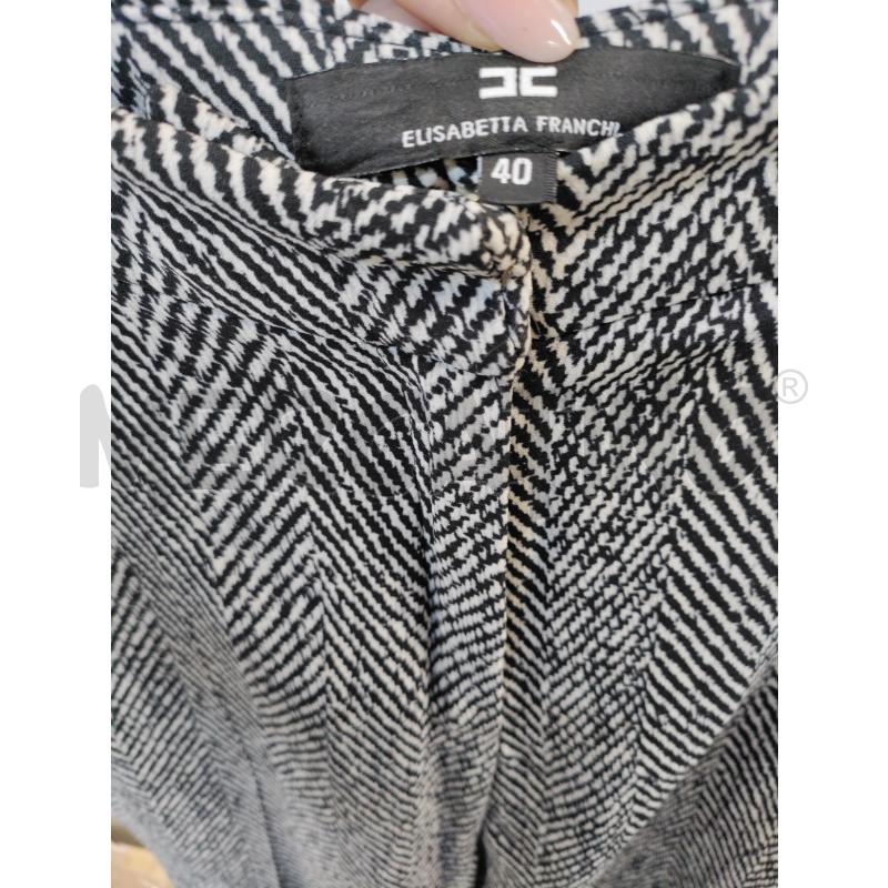 PANTALONE DONNA BIANCO NERO ELISABETTA FRANCHI | Mercatino dell'Usato Acerra 4