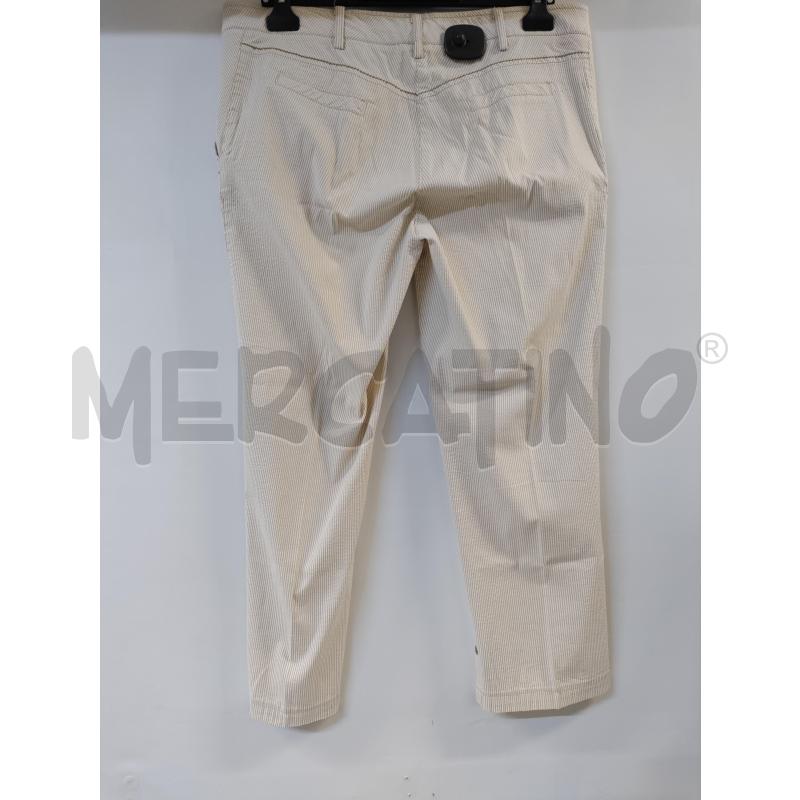 PANTALONE DONNA CANNELLA BEIGE BIANCO RIGATO | Mercatino dell'Usato Acerra 3
