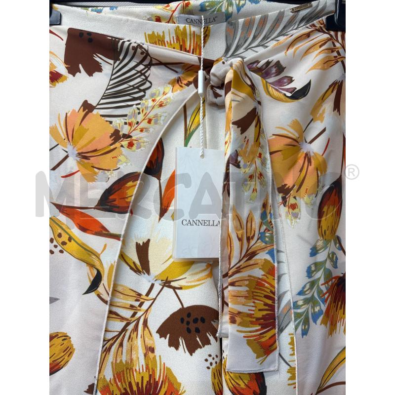PANTALONE DONNA CANNELLA BEIGE DISEGNI GIALLI MARRONE | Mercatino dell'Usato Acerra 2