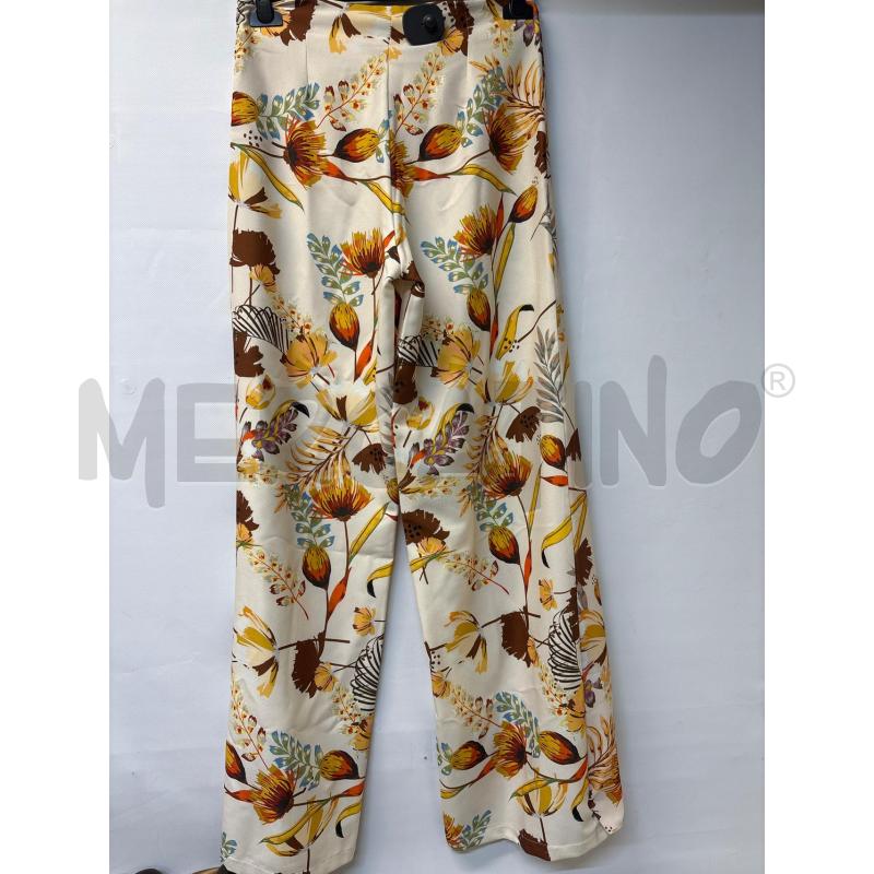 PANTALONE DONNA CANNELLA BEIGE DISEGNI GIALLI MARRONE | Mercatino dell'Usato Acerra 3