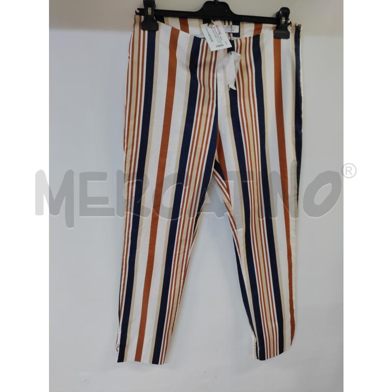 PANTALONE DONNA EMANUELA COSTA RIGHE MARRONE BLU BIANCO | Mercatino dell'Usato Acerra 1