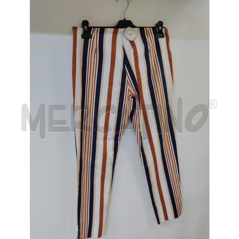 PANTALONE DONNA EMANUELA COSTA RIGHE MARRONE BLU BIANCO | Mercatino dell'Usato Acerra 2