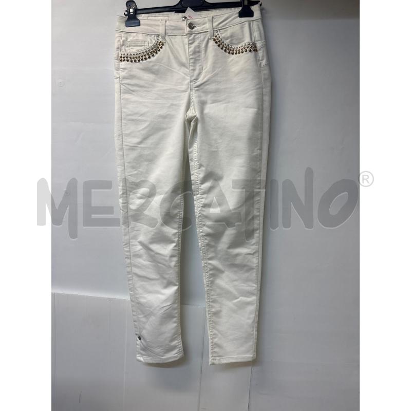 PANTALONE DONNA LIU-JO BIANCO BORCHIETTE TASCHE | Mercatino dell'Usato Acerra 1