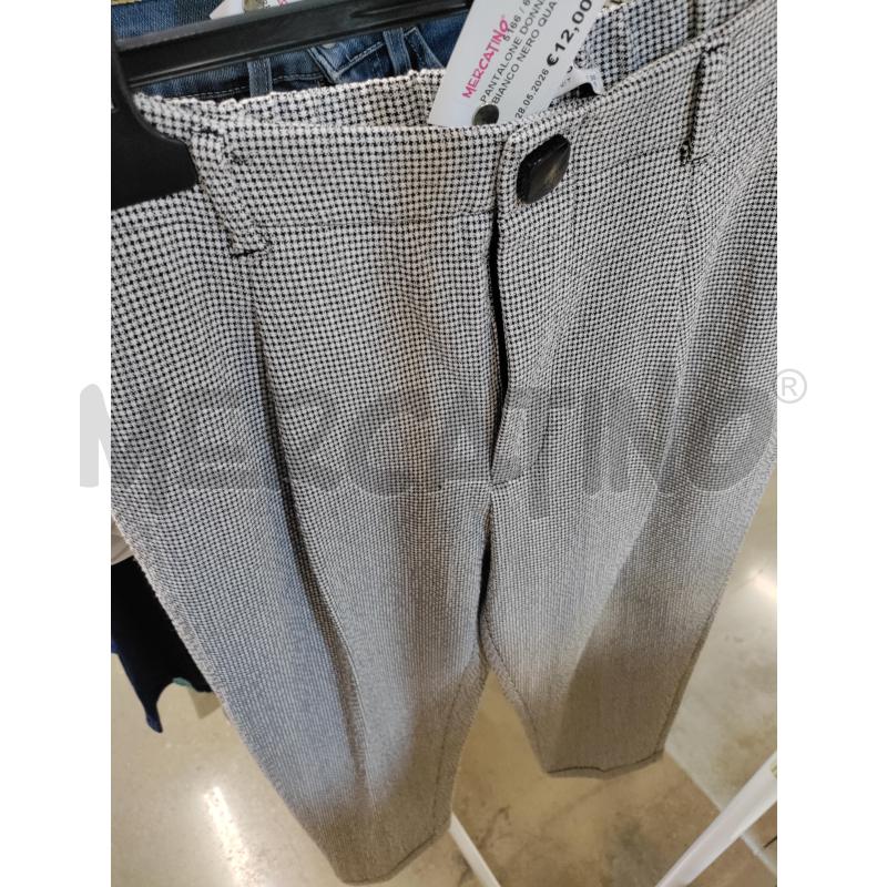 PANTALONE DONNA MANGO BIANCO NERO QUADRETTI | Mercatino dell'Usato Acerra 1