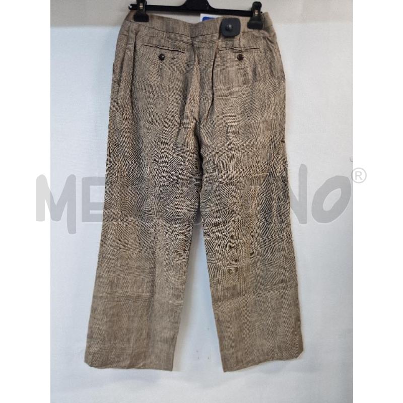 PANTALONE DONNA MAZ MARA QUADRI BEIGE PURO LINO | Mercatino dell'Usato Acerra 2