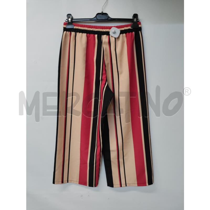 PANTALONE DONNA OLTRE RIGATO ROSSO BEIGE NERO | Mercatino dell'Usato Acerra 2