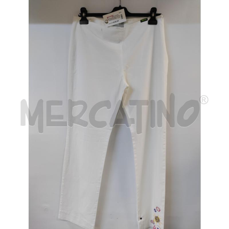 PANTALONE DONNA VERSACE BIANCO RICAMO ALLA GAMBA | Mercatino dell'Usato Acerra 1