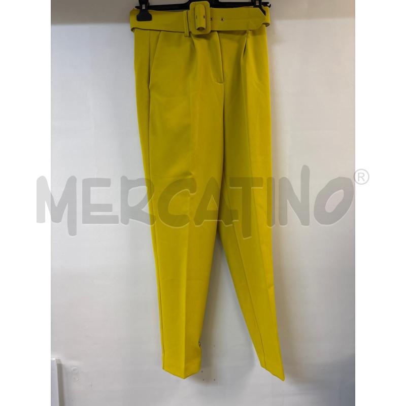 PANTALONE DONNA VICOLO GIALLO CON CINTURA | Mercatino dell'Usato Acerra 1