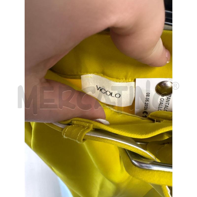 PANTALONE DONNA VICOLO GIALLO CON CINTURA | Mercatino dell'Usato Acerra 3
