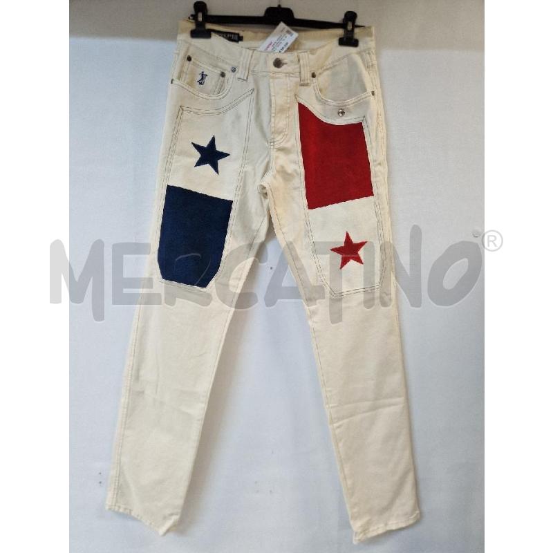 PANTALONE UOMO BIANCO ROSSO BLU JECKERSON | Mercatino dell'Usato Acerra 1