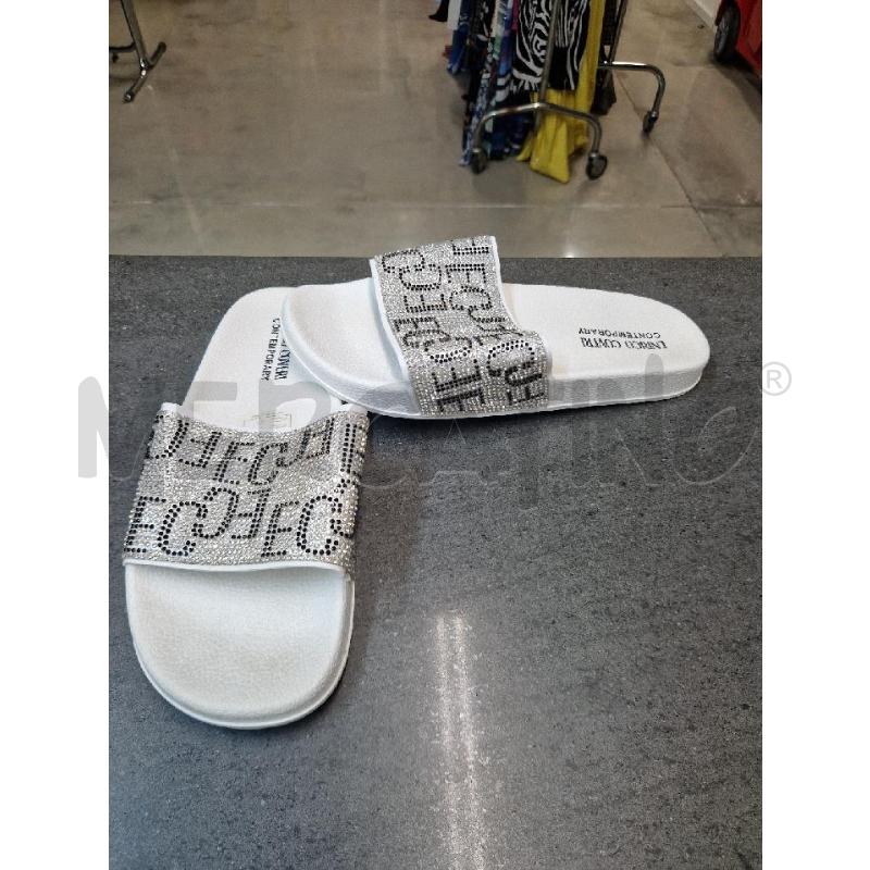 PANTOFOLE DONNA BIANCO STRASS ENRICO COVERI | Mercatino dell'Usato Acerra 2