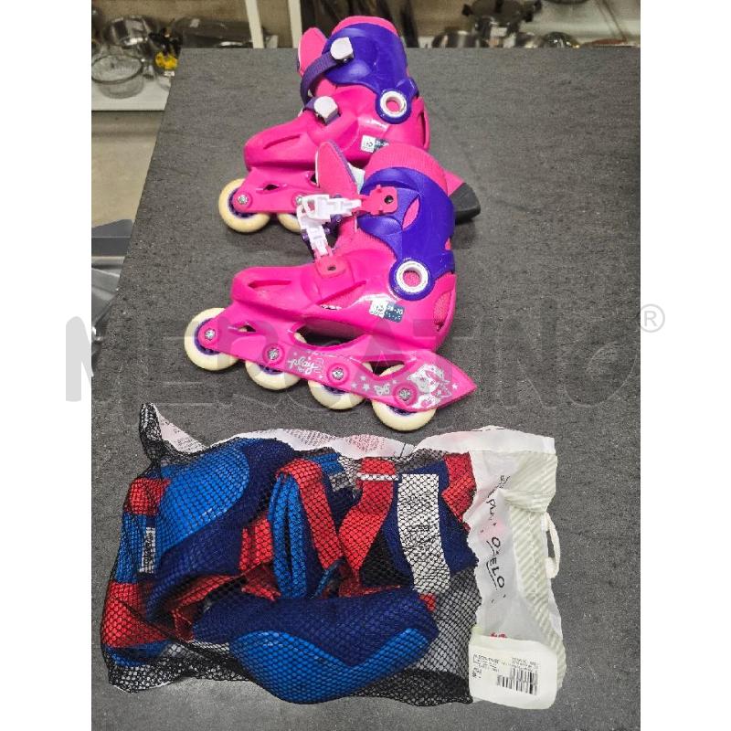 PATTINI A ROTELLE BAMBINO VIOLA+PROTEZIONI | Mercatino dell'Usato Acerra 1
