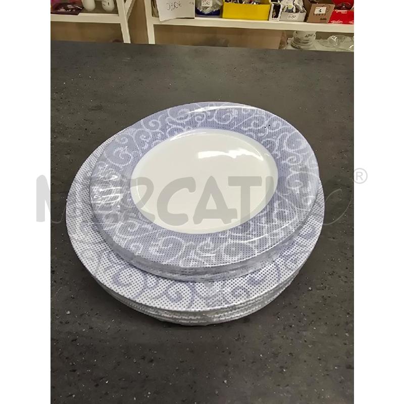 PIATTI PZ. 18 BIANCHI DECORO BLU  | Mercatino dell'Usato Acerra 1