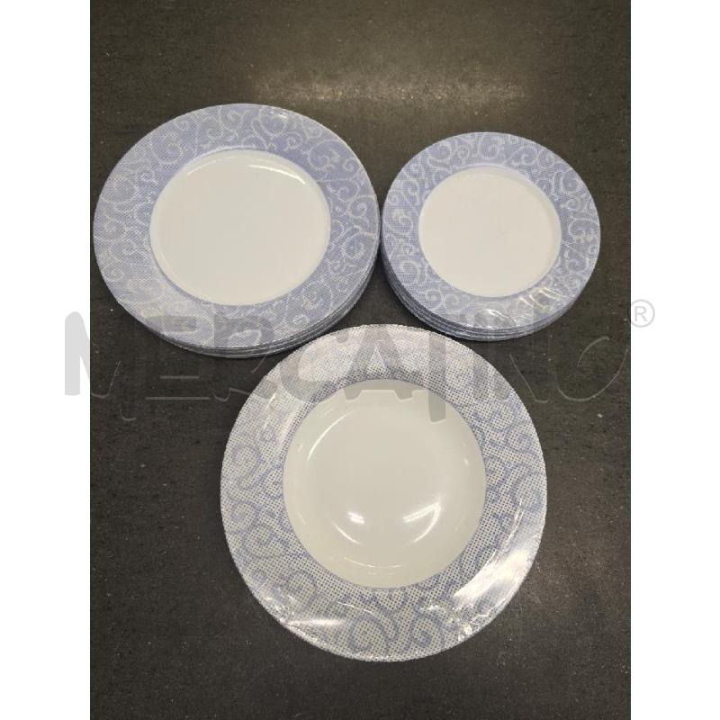 PIATTI PZ. 18 BIANCHI DECORO BLU  | Mercatino dell'Usato Acerra 2