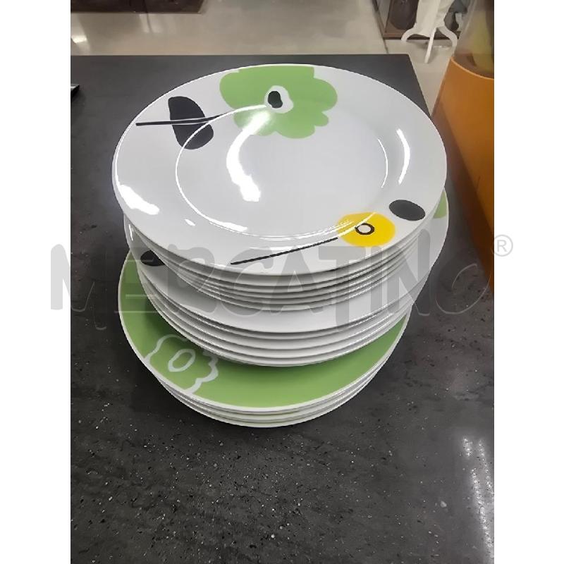 PIATTI PZ. 18 FELICIA BIANCO VERDE FIORE | Mercatino dell'Usato Acerra 1