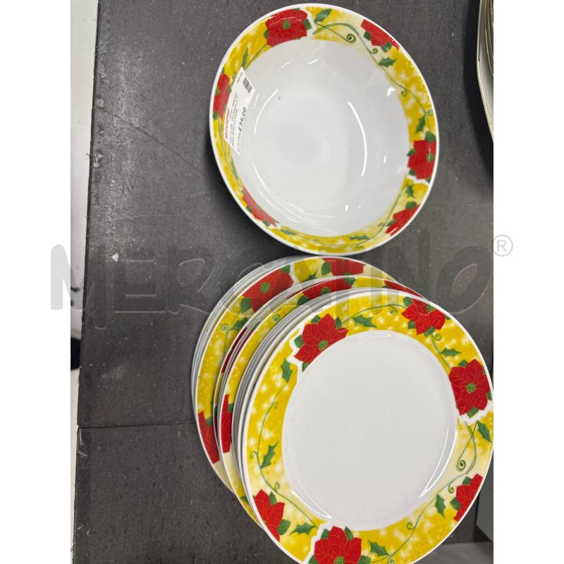 PIATTI PZ. 18+INSALATIERA GIALLO FIORE ROSSO | Mercatino dell'Usato Acerra 1