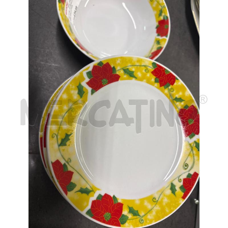 PIATTI PZ. 18+INSALATIERA GIALLO FIORE ROSSO | Mercatino dell'Usato Acerra 4