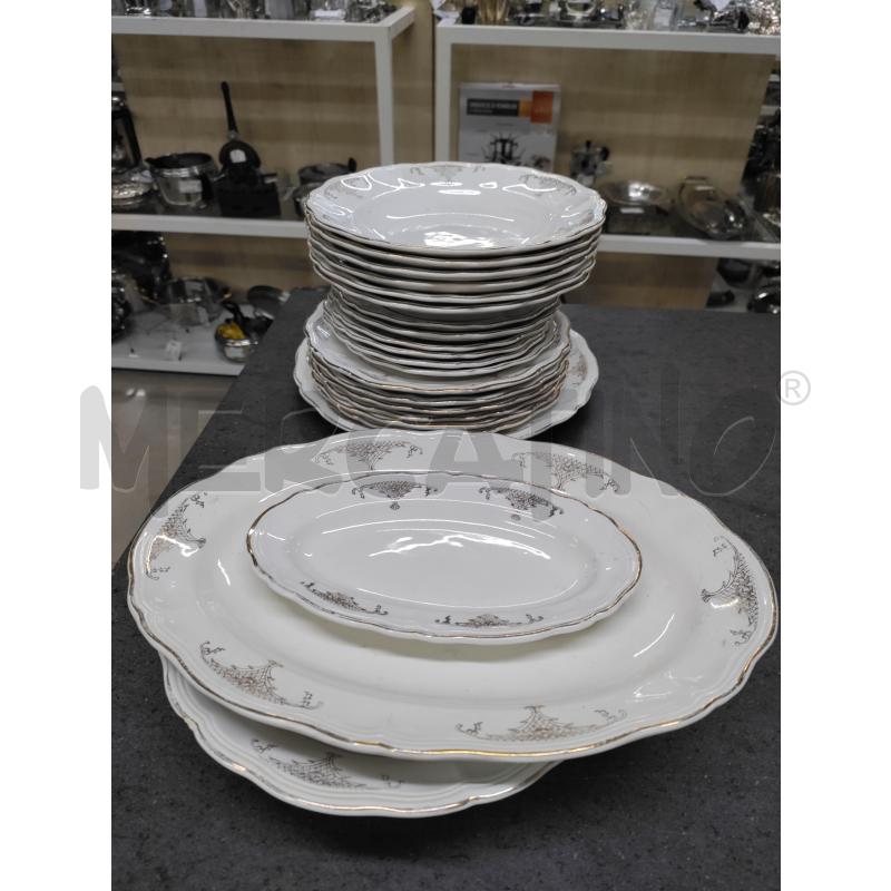 PIATTI PZ. 18+ 4 PZ BIANCO DORATO FIORI  | Mercatino dell'Usato Acerra 1