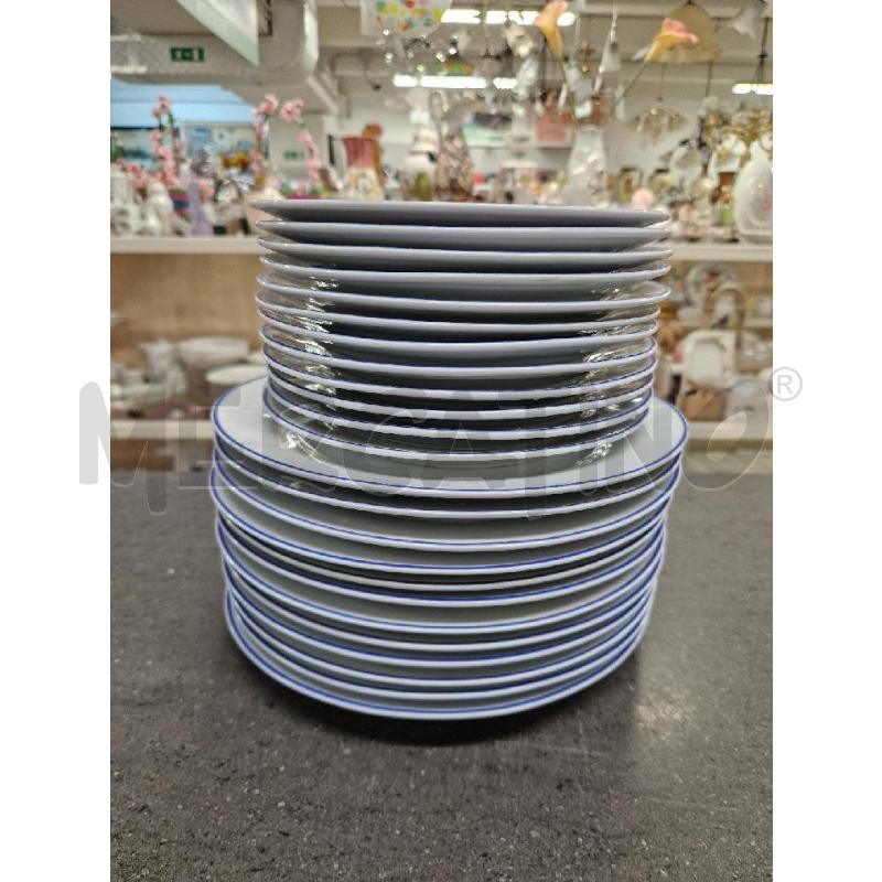 PIATTI PZ. 35 BIANCO RIGA BLU | Mercatino dell'Usato Acerra 1
