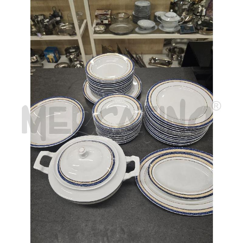 PIATTI PZ. 36 BIANCO BLU BEIGE+ZUPP+VASS | Mercatino dell'Usato Acerra 1