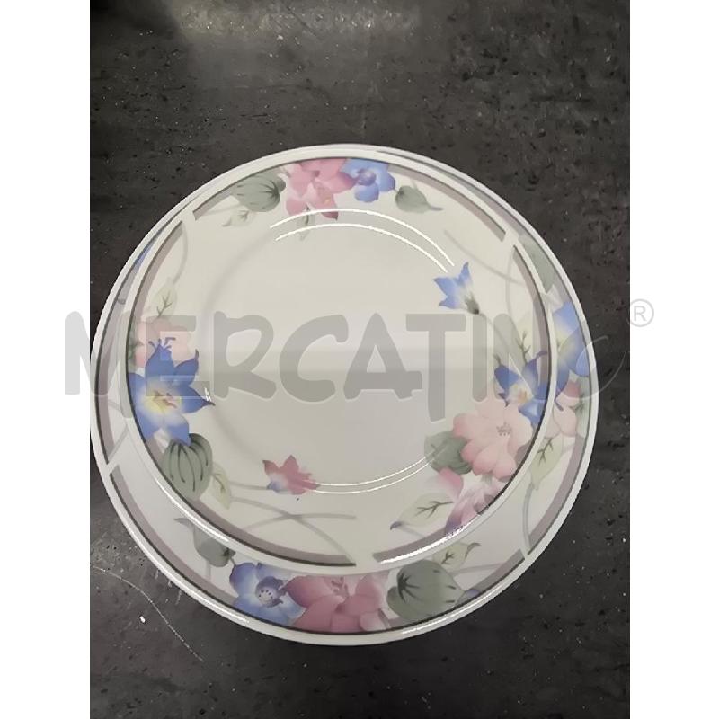 PIATTI PZ. 6+PIATTO GRANDE FIORI CELESTE ROSA | Mercatino dell'Usato Acerra 1