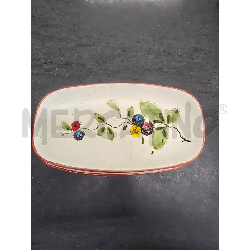 PIATTI PZ. 6 RIGA ROSSA FIGURA FOGLIE FIORI | Mercatino dell'Usato Acerra 1