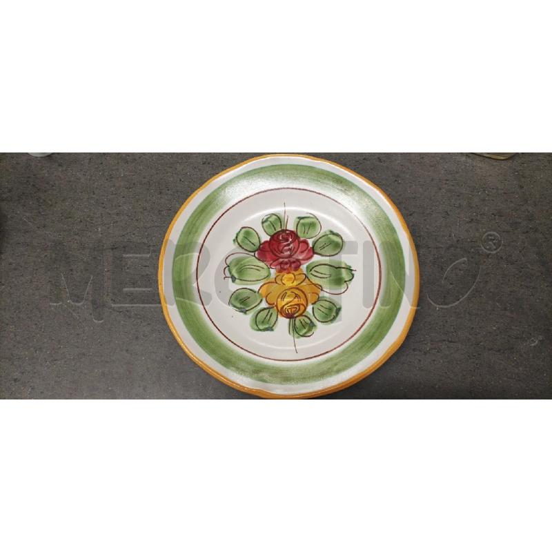 PIATTO DEC. FIORI STRISCE VERDE | Mercatino dell'Usato Acerra 1