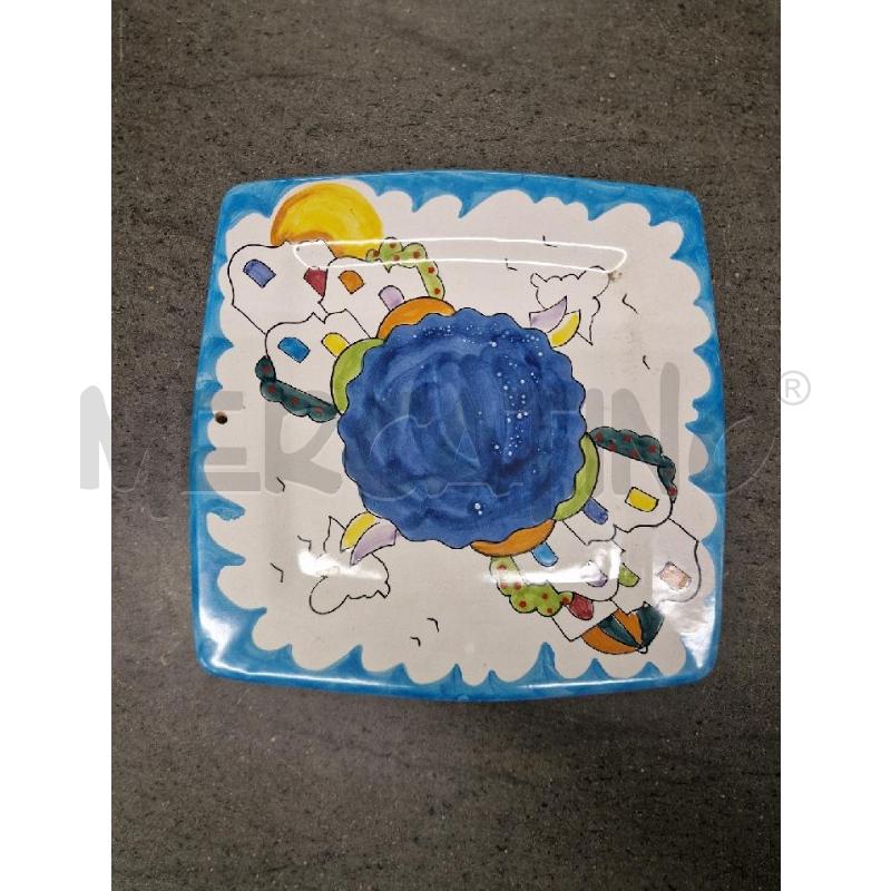 PIATTO QUADRATO BLU CASETTE | Mercatino dell'Usato Acerra 1